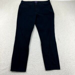 NYDJ Jeans Womens 12 High Rise Black Lift Tuck Stretch Denim Skinny Leg Ankle‎
